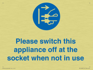 Please switch this appliance off at the socket when not in use